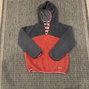 Simply Southern Coral and Gray Color-Blocked Sherpa